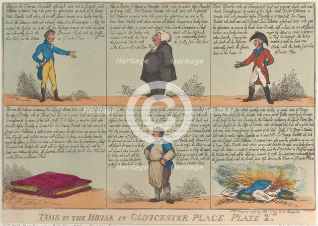 This is the House in Gloucester Place, Plate 2, May 26, 1809., May 26, 1809. Creator: Thomas Rowlandson.