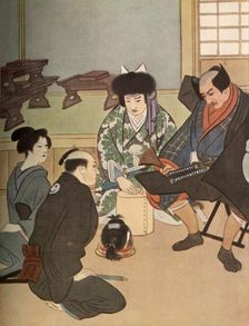 "This is the head of Kanshusai, the son of the Lord Sugawara!" 1919. Creator: Unknown