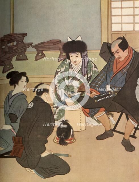 '"This is the head of Kanshusai, the son of the Lord Sugawara!"', 1919.  Creator: Unknown.