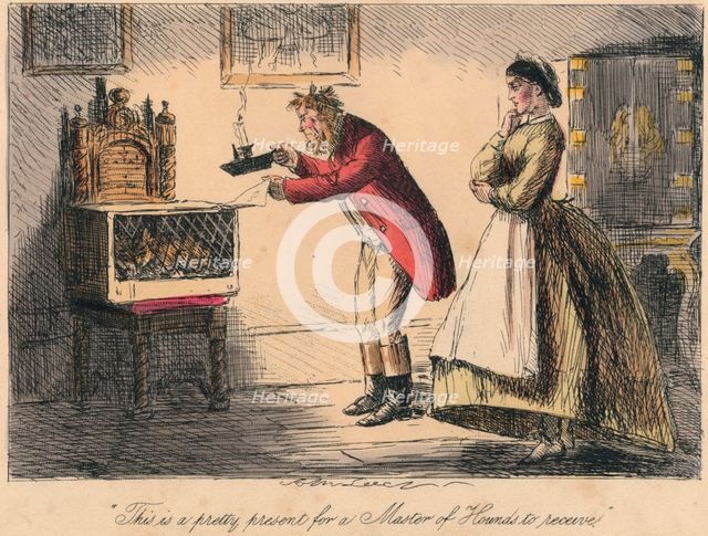 'This is a pretty present for a Master of Hounds to receive', 1865. Artists: John Leech, Hablot Knight Browne.