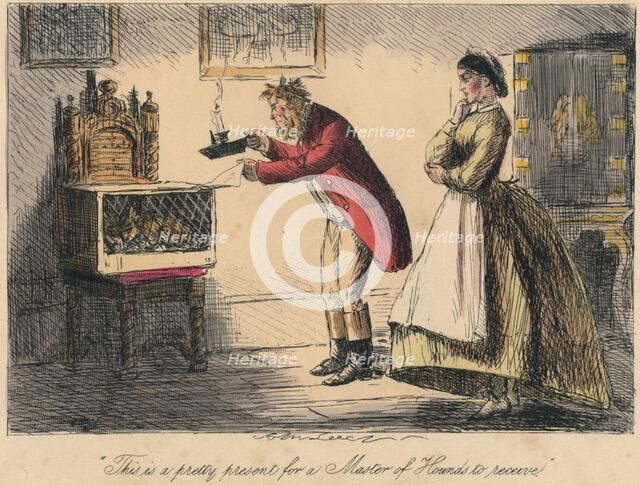 'This is a pretty present for a Master of Hounds to receive', 1865. Artists: John Leech, Hablot Knight Browne.