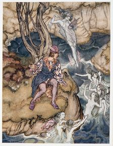This music crept by be upon the waters, illustration from The Tempest 1926