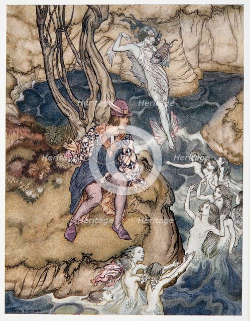 This music crept by be upon the waters, illustration from 'The Tempest', 1926.