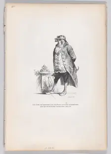 This old court apparently has an old falcon... from Scenes from the Private and Pub..., ca. 1837-47. Creator: Louis-Henri Brevière