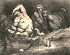 "This proud one would of his strength against almighty Jove make trial" c1890. Creator: Gustave Doré