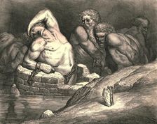 "This proud one would of his strength against almighty Jove make trial" c1890. Creator: Gustave Doré