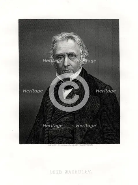 Thomas Macaulay, 1st Baron Macaulay, British poet, historian and politician, 19th century. Artist: C Cook