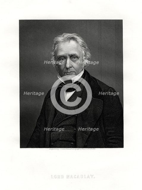 Thomas Macaulay, 1st Baron Macaulay, British poet, historian and politician, 19th century. Artist: C Cook
