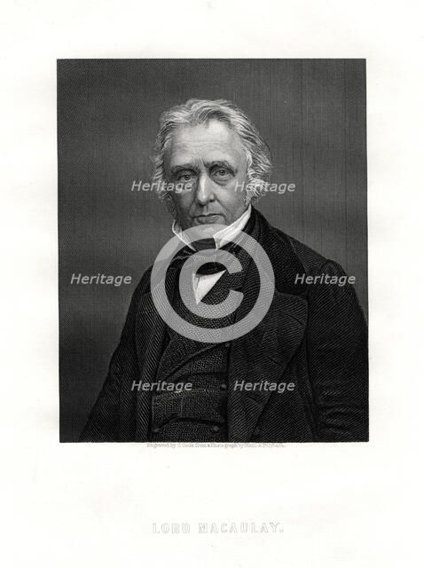 Thomas Macaulay, 1st Baron Macaulay, British poet, historian and politician, 19th century. Artist: C Cook