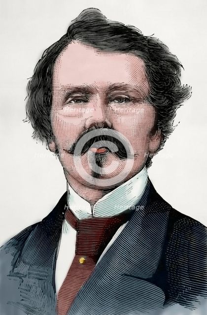 Thomas Mayne Reid (1818-1883), Scots-Irish American novelist, 1883. Creator: Rico.