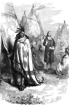 Thomas Mayhew and the Narragansett sachem, 17th century (c1880)