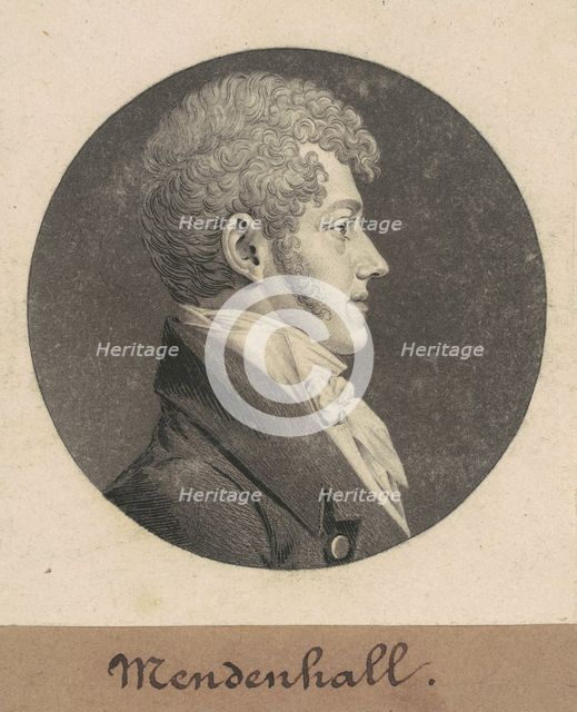 Thomas Mendenhall, Jr., 1809. Creator: Charles Balthazar Julien Févret de Saint-Mémin.