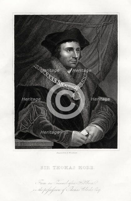 Thomas More, English statesman, scholar and saint, 19th century. Artist: Richard Woodman