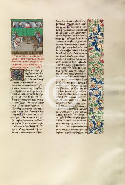 Thomas of Holland and Jean de Roye Jousting at Betanzos, c1387. Creator: Unknown.