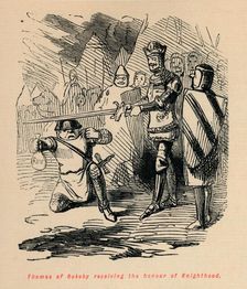 Thomas of Rokeby receiving the honour of Knighthood c1860, (c1860). Artist: John Leech