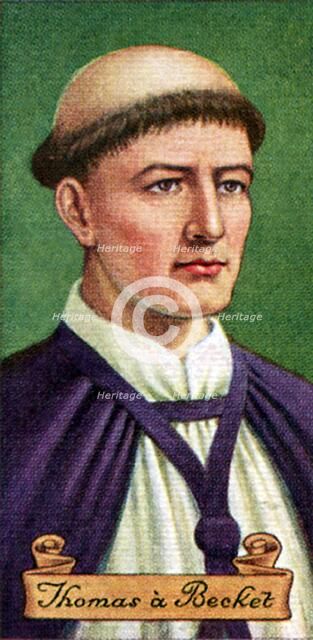 Thomas a Becket, taken from a series of cigarette cards, 1935. Artist: Unknown