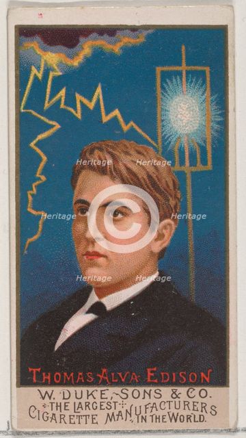 Thomas Alva Edison, from the series Great Americans (N76) for Duke brand cigarettes, 1888., 1888. Creator: Unknown.