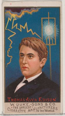 Thomas Alva Edison, from the series Great Americans (N76) for Duke brand cigarettes, 1888., 1888. Creator: Unknown