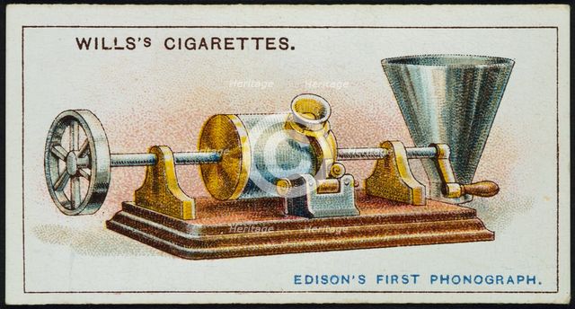 Thomas Alva Edison's first Phonograph, 1878 (1915). Creator: Unknown.