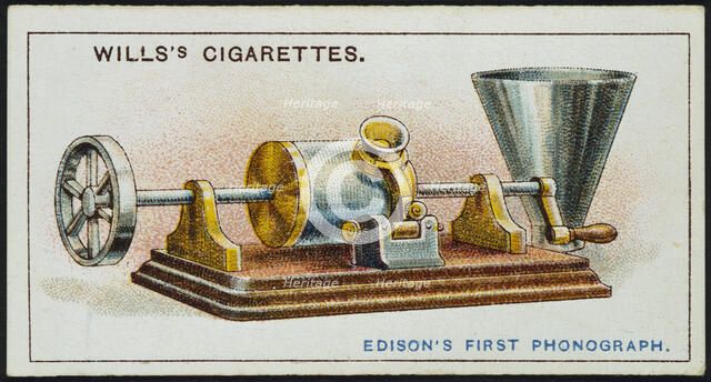 Thomas Alva Edison's first Phonograph, 1878 (1915). Artist: Unknown