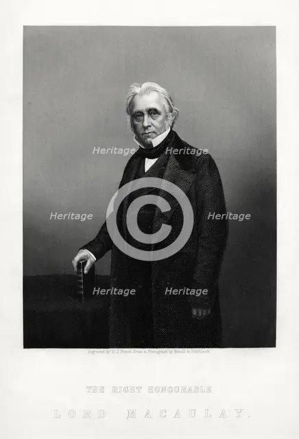 Thomas Babington Macaulay, British poet, historian and Whig politician, c1880.Artist: DJ Pound