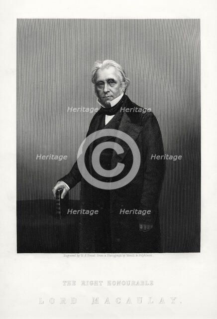 Thomas Babington Macaulay, British poet, historian and Whig politician, c1880.Artist: DJ Pound