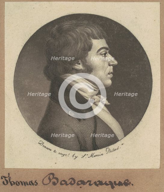 Thomas Badaraque, 1800. Creator: Charles Balthazar Julien Févret de Saint-Mémin.