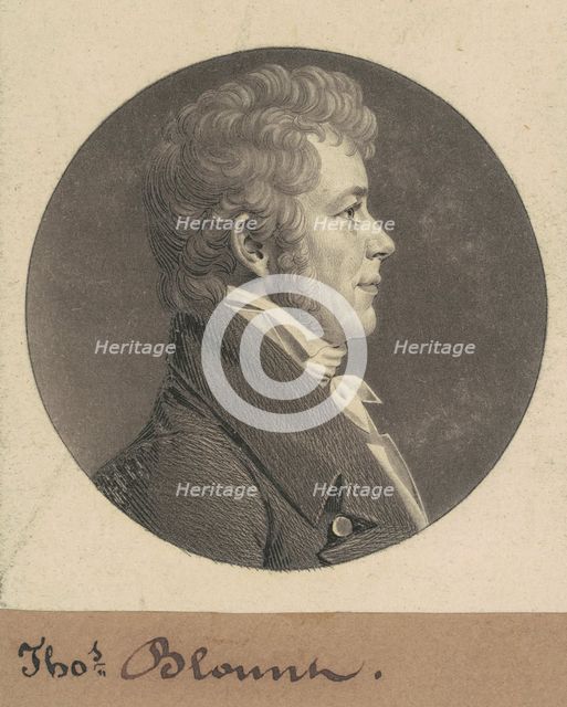Thomas Blount, 1807. Creator: Charles Balthazar Julien Févret de Saint-Mémin.