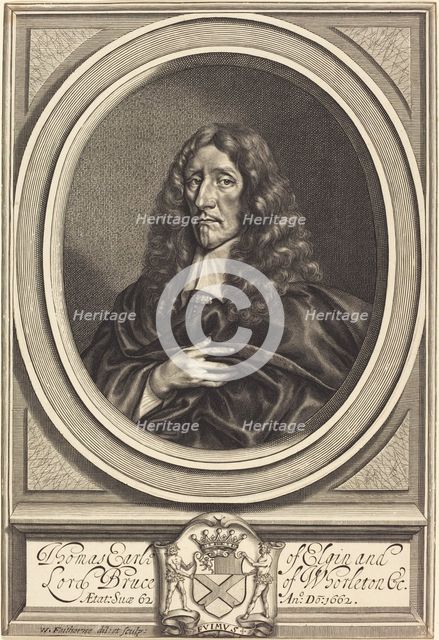 Thomas Bruce, Earl of Elgin, 1662. Creator: William Faithorne.