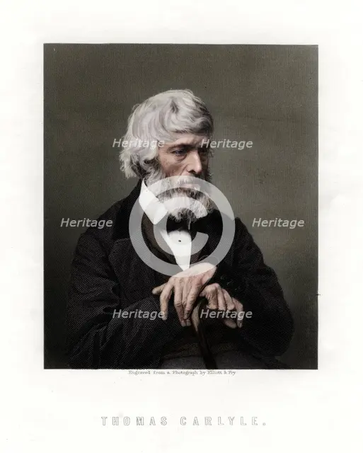 Thomas Carlyle, Scottish essayist, satirist, and historian, mid-late 19th century. Artist: Unknown.