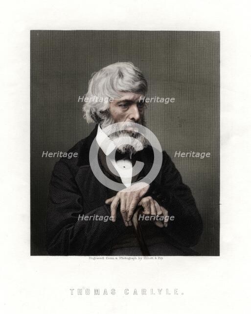 Thomas Carlyle, Scottish essayist, satirist, and historian, mid-late 19th century. Artist: Unknown.