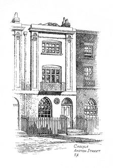 Thomas Carlyle's house, Ampton Street, London, 1912. Artist: Frederick Adcock