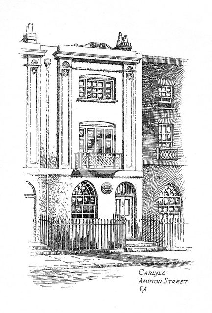 Thomas Carlyle's house, Ampton Street, London, 1912. Artist: Frederick Adcock