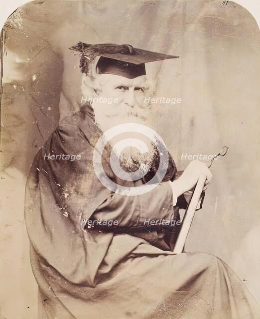 Thomas Combe in Cloak and Mortar Board, from an album compiled by John Everett Millais, 30 June 1860 Creator: Lewis Carroll.