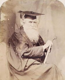 Thomas Combe in Cloak and Mortar Board, from an album compiled by John Everett Millais, 30 June 1860 Creator: Lewis Carroll