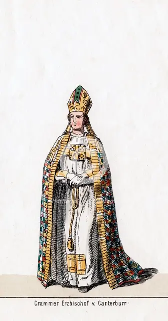 Thomas Cranmer, costume design for Shakespeare's play, Henry VIII, 19th century. Artist: Unknown