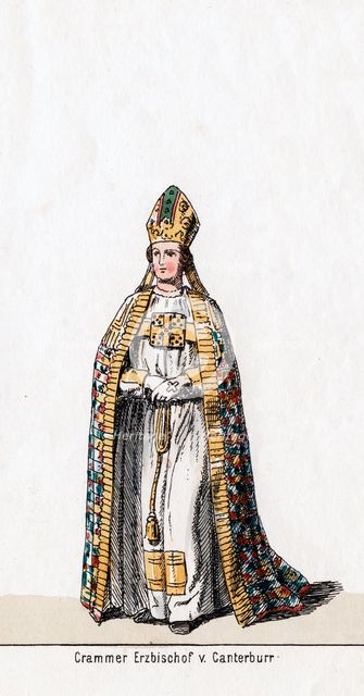 Thomas Cranmer, costume design for Shakespeare's play, Henry VIII, 19th century. Artist: Unknown