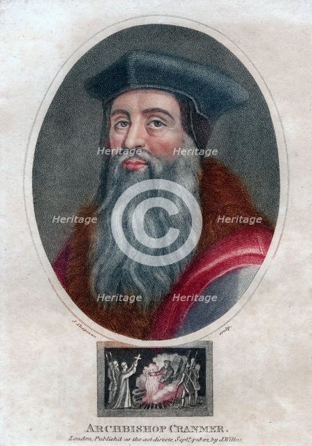 Thomas Cranmer, Archbishop of Canterbury, (1802).Artist: J Chapman