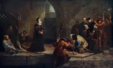 Thomas Cranmer at the Traitor's Gate 1553 (1926).Artist: Frederick Goodall