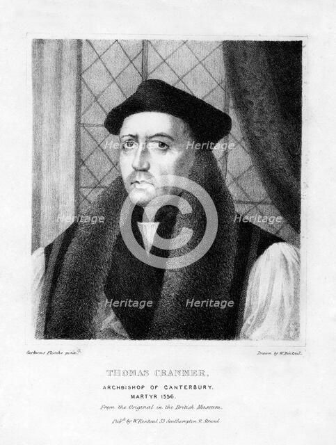 Thomas Cranmer, protestant Archbishop of Canterbury, (19th century). Artist: W Rintoul