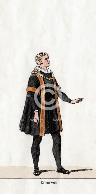 Thomas Cromwell, costume design for Shakespeare's play, Henry VIII, 19th century. Artist: Unknown
