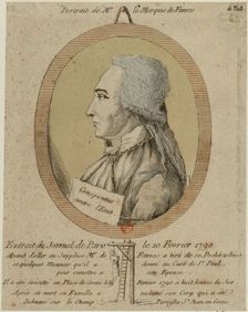Thomas de Mahy, Marquis de Favras (1744-1790). From the Journal de Paris on February 20, 1790, 1790. Creator: Anonymous