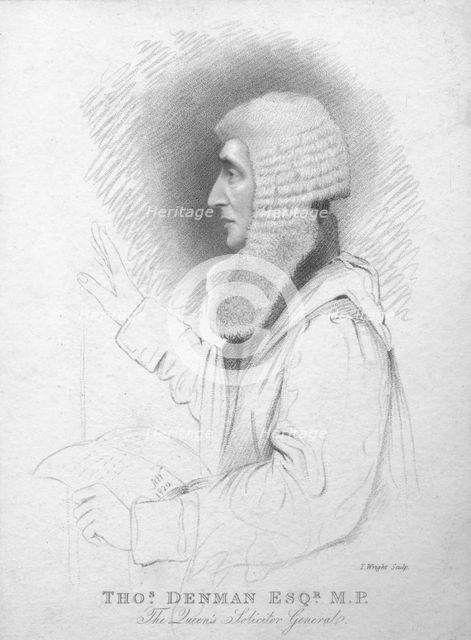 'Thomas Denman Esq. MP., The Queen's Solicitor General', c1820. Creator: T Wright.