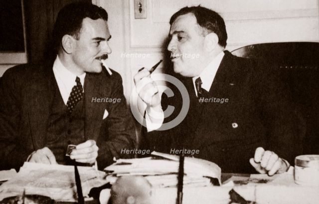 Thomas E Dewey with Fiorello H La Guardia, Mayor of New York, late 1930s. Artist: Unknown