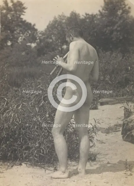Thomas Eakins, Nude, Playing Pipes, ca. 1883. Creator: Thomas Eakins.