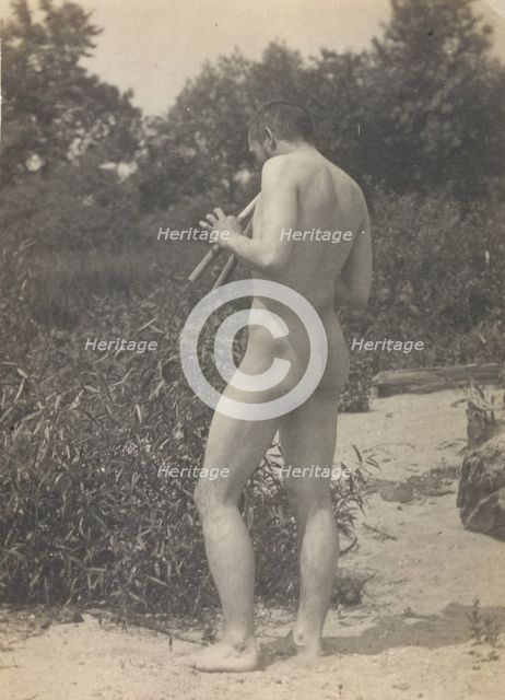 Thomas Eakins, Nude, Playing Pipes, ca. 1883. Creator: Thomas Eakins.