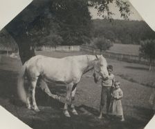 Thomas Eakins's Horse Billy and Two Crowell Children at Avondale, Pennsylvania, ca. 1892. Creator: Thomas Eakins