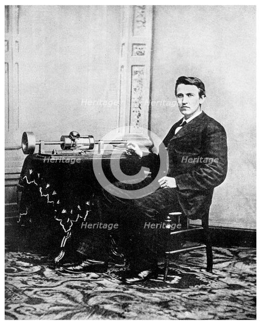 Thomas Edison, American inventor, c1878 (1956). Artist: Unknown