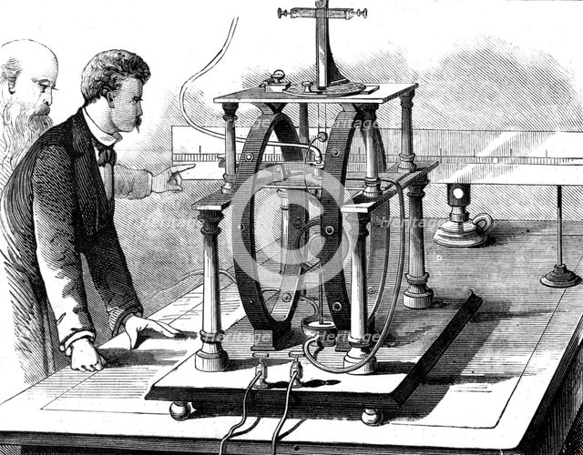 Thomas Edison's improved form of JW Trowbridge's electric dynamometer, 1879. Creator: Unknown.