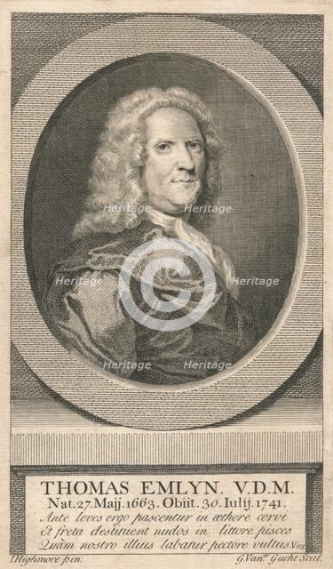 'Thomas Emlyn, V.D.M.', 1742. Creator: G van der Gucht.